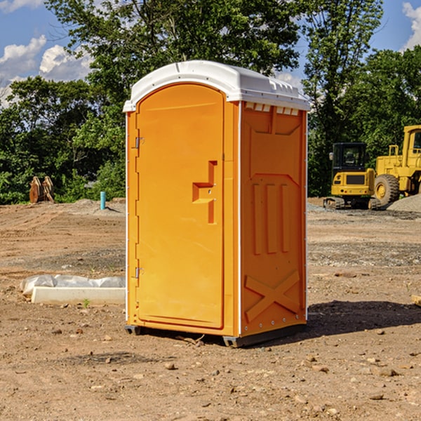 how often are the porta potties cleaned and serviced during a rental period in Means